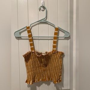 Rusty orange and white striped crop top